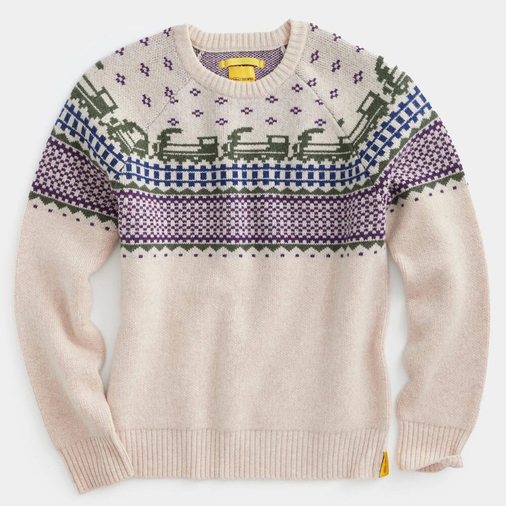 NWT $298 Todd Snyder x Bodega 100% Wool Toy Train Fair Isle Christmas Sweater